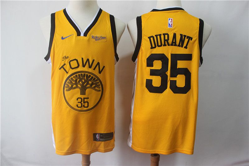 Men Golden State Warriors #35 Durant Yellow City Edition Nike Game NBA Jerseys->milwaukee bucks->NBA Jersey